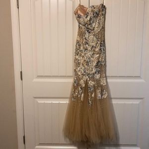 Strapless, nude,Jovani prom dress